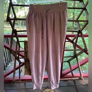 Rewash Women’s Lavender Jogger Pants, Drawstring Elastic Waist, Pockets, Large